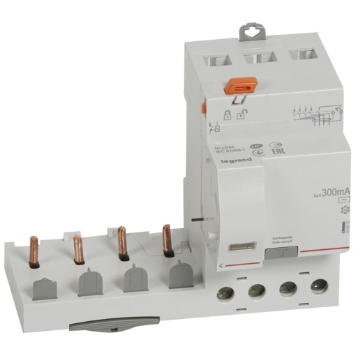 Bloco dif. adaptável DX3 p disj. 1Mpólo 4P - 400 V - 63A - 300mA - tipo AC