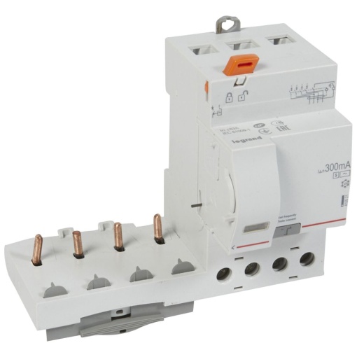 Bloco dif. adaptável DX3 p disj. 1Mpólo 4P 400 V 63A 300mA seletivo - tipo AC