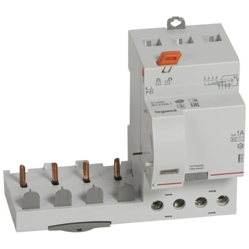 Bloco dif. adaptável DX3 p disj. 1Mpólo 4P 400 V 63A 1000mA seletivo tipo AC