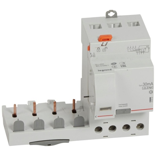 Bloco dif. adaptável DX3 p disj. 1Mpólo 4P - 400 V - 40A - 30mA - tipo F