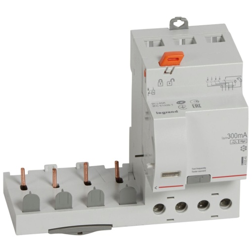 Bloco dif. adaptável DX3 p disj. 1Mpólo 4P - 400 V - 40A - 300mA - tipo F