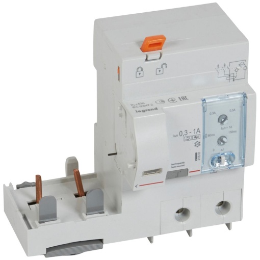 Bloco diferencial adaptável DX3 2P - 230 V 63 A - 3001000mA regulável tipo F