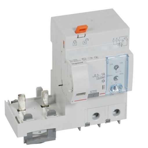 Bloco diferencial adaptável DX3 2P - 230 V 125 A - 3001000mA regulável tipo F