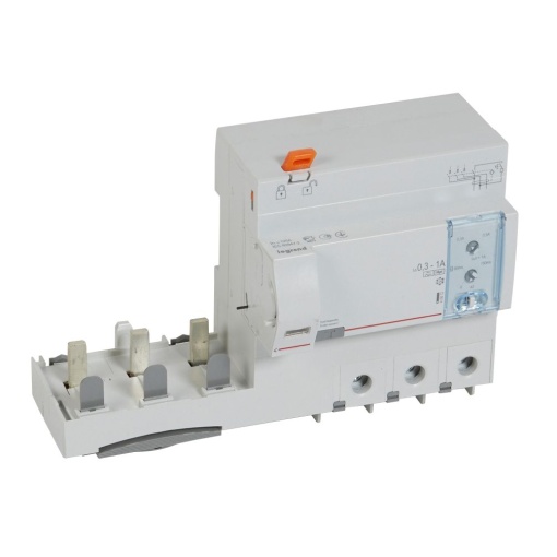 Bloco diferencial adaptável DX3 3P - 400 V 125 A - 3001000mA regulável tipo F
