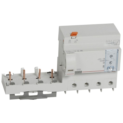 Bloco diferencial adaptável DX3 4P - 400 V 63 A - 3001000mA regulável tipo F