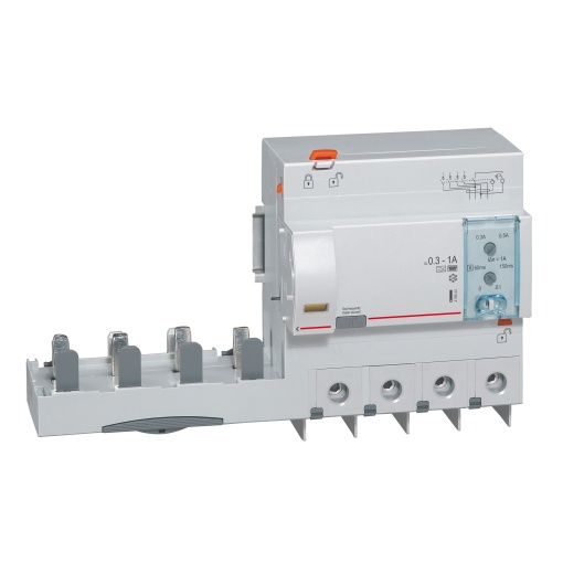 Bloco diferencial adaptável DX3 4P - 400 V 125 A - 3001000mA regulável tipo F