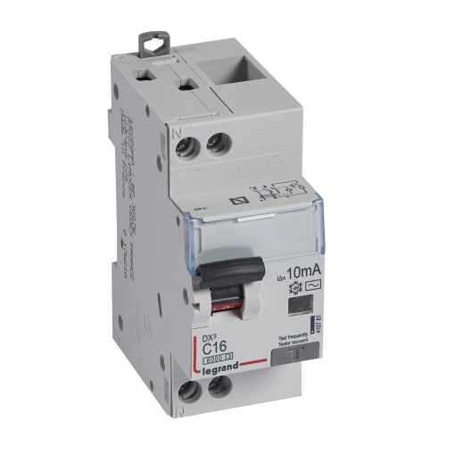 Disjuntor diferencial DX3 1PN C16 6000A10kA 10 mA - 2 módulos - tipo AC