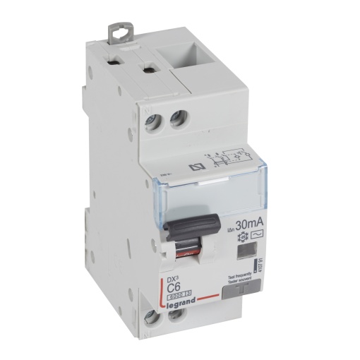 Disjuntor diferencial DX3 1PN C6 6000A10kA 30 mA - 2 módulos - tipo AC