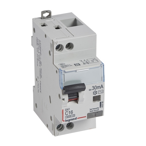 Disjuntor diferencial DX3 1PN C16 6000A10kA 30 mA - 2 módulos - tipo AC