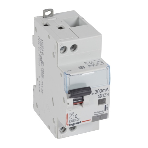Disjuntor diferencial DX3 1PN C10 6000A10kA 300 mA - 2 módulos - tipo AC
