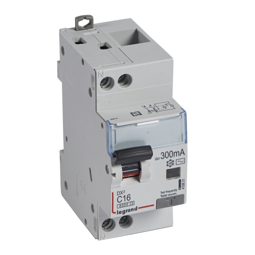 Disjuntor diferencial DX3 1PN C16 6000A10kA 300 mA - 2 módulos - tipo AC