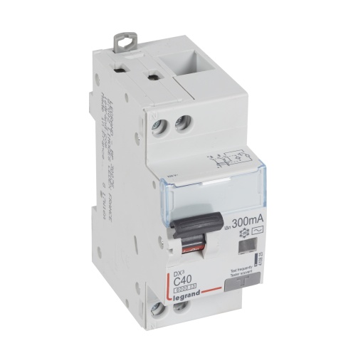 Disjuntor diferencial DX3 1PN C40 6000A10kA 300 mA - 2 módulos - tipo AC