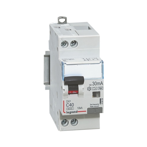 Disjuntor diferencial DX3 1PN C40 6000A10kA 30 mA - 2 módulos - tipo F