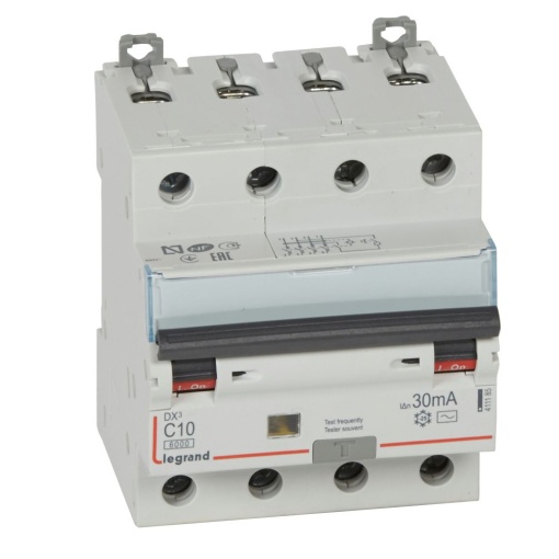 Disjuntor diferencial DX3 4P C10 6000A10kA 30 mA - 4 módulos - 400V- tipo AC