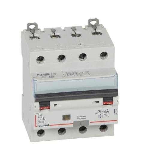Disjuntor diferencial DX3 4P C16 6000A10kA 30 mA - 4 módulos - 400V- tipo AC