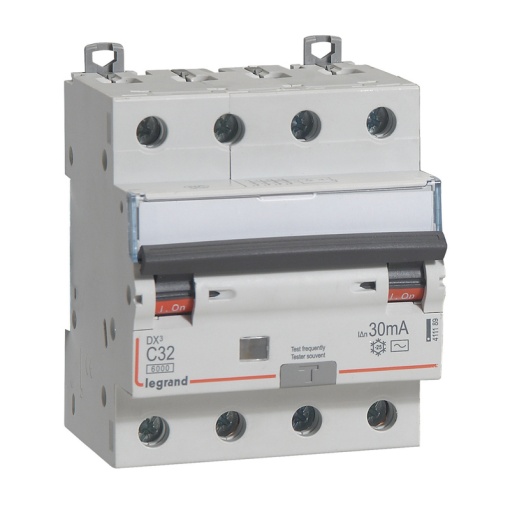 Disjuntor diferencial DX3 4P C32 6000A10kA 30 mA - 4 módulos - 400V- tipo AC