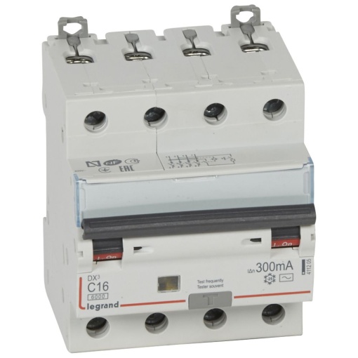 Disjuntor diferencial DX3 4P C16 6000A10kA 300 mA - 4 módulos - 400V- tipo AC