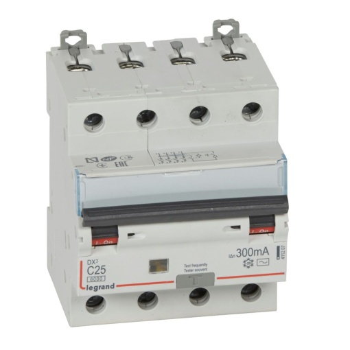 Disjuntor diferencial DX3 4P C25 6000A10kA 300 mA - 4 módulos - 400V- tipo AC