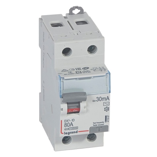 DX³-ID - Interruptor diferencial - 2P - 230 V - 80 A - 30 mA - Tipo AC