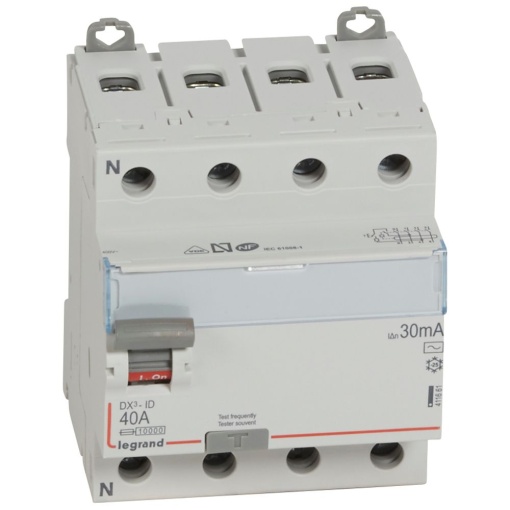 DX³-ID - Interruptor diferencial - 4P - 400 V- 40A 30mA Tipo AC
