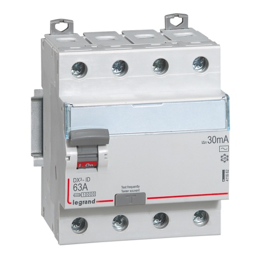 DX³-ID - Interruptor diferencial - 4P - 400 V- 63A 30mA Tipo AC