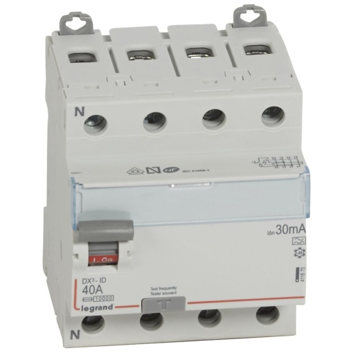 DX³-ID - Interruptor diferencial - 4P - 400 V- 40A 30mA - Tipo A