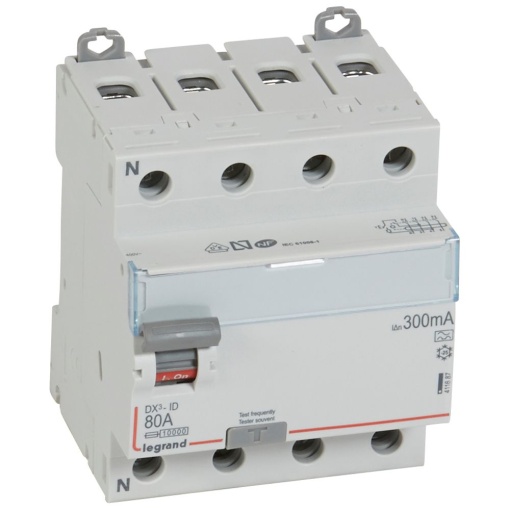 DX³-ID - Interruptor diferencial - 4P - 400 V- 80A 300mA - Tipo A
