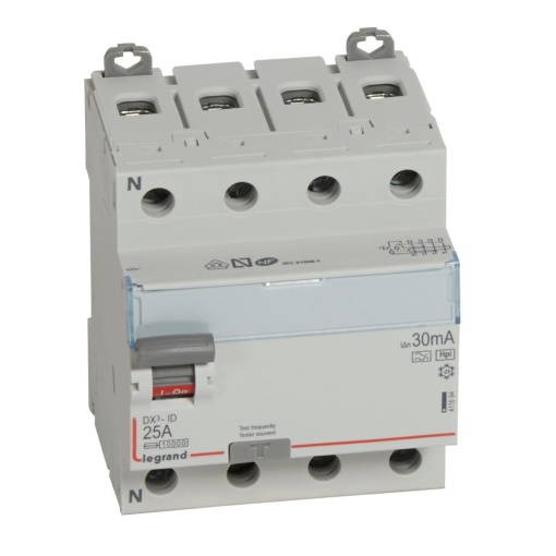 DX³-ID - Interruptor diferencial - 4P - 400 V- 25A 30mA - Tipo F A-Hpi