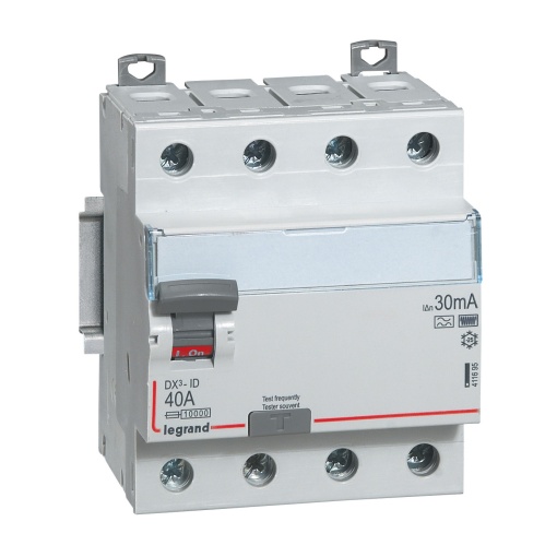 DX³-ID - Interruptor diferencial - 4P - 400 V- 40A 30mA - Tipo F A-Hpi