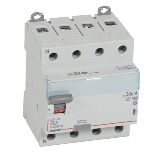 DX³-ID - Interruptor diferencial - 4P - 400 V- 80A 30mA - Tipo F A-Hpi