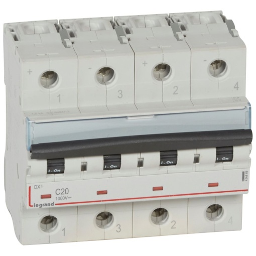 Disjuntor corrente contínua DX3 2P C20 1000 V