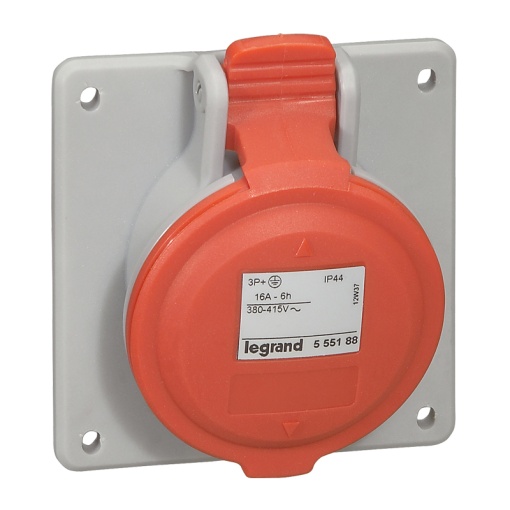 Tomadas de encastrar P17- 16 A - 380415 V - 3PNT - IP44