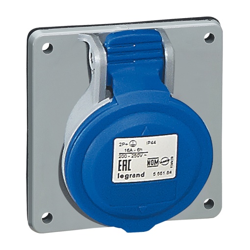 Tomadas de encastrar p quadros-entre-eixos unificados-32 A- 200250V-2PT-IP44