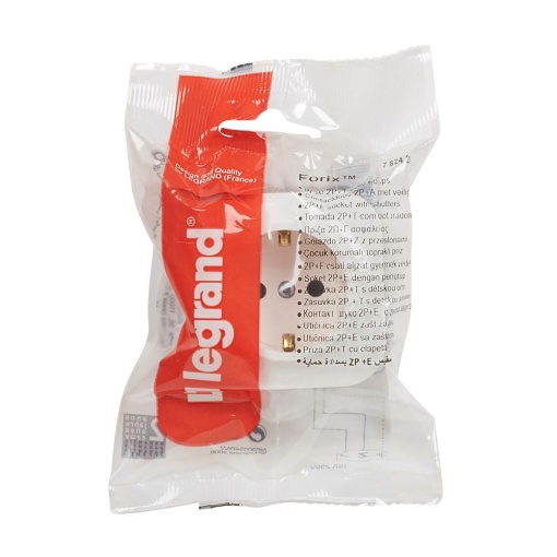 Forix saliente IP 21- Tomada 2PT tipo "sch" com obturadores-16A-250V-Branco