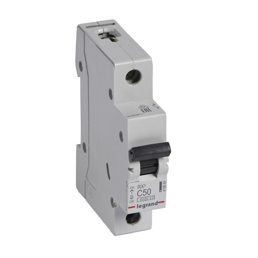 RX3 Disjuntor unipolar 50A 230400V - Curva C -Poder de corte 4,5kA - 1 mód