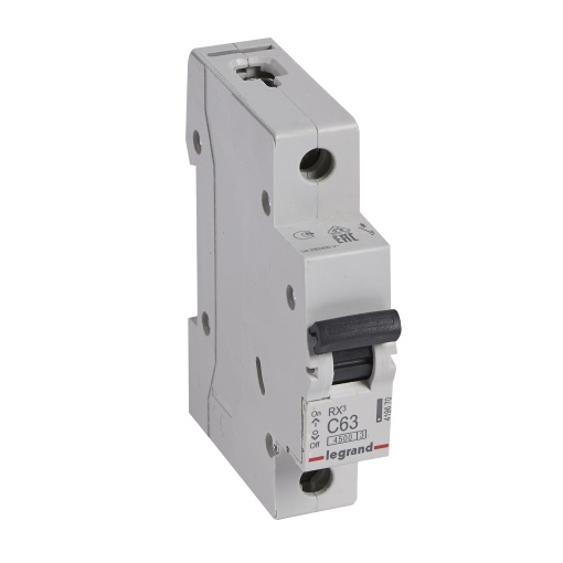 RX3 Disjuntor unipolar 63A 230400V - Curva C -Poder de corte 4,5kA - 1 mód