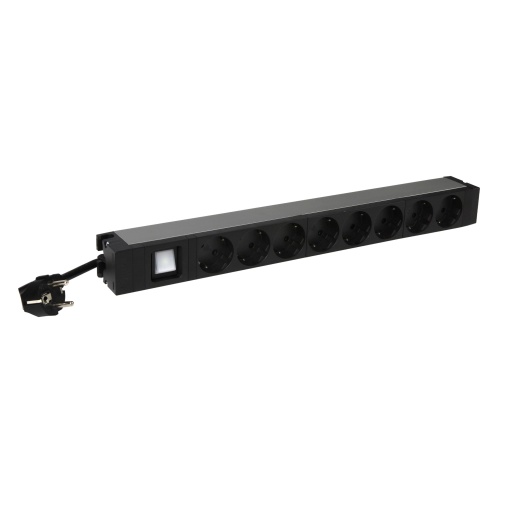 LCS³ Bloco PDU 19" - 1U - 8 tomadas 2PT tipo "sch" - 1 botão luminoso onoff