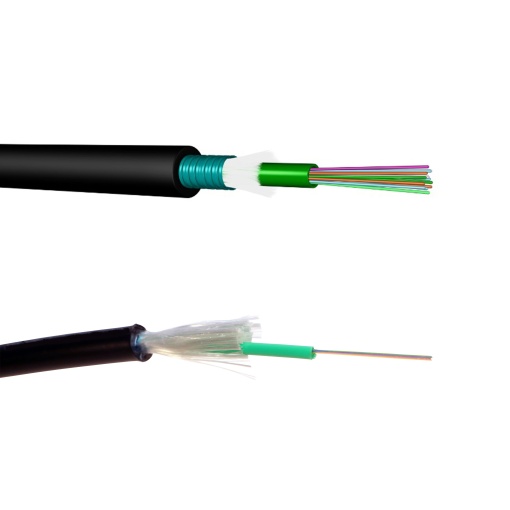 Cabos fibra ótica monomodo OS 2 9125 µm exterior fita aço ondulada 4 fibras