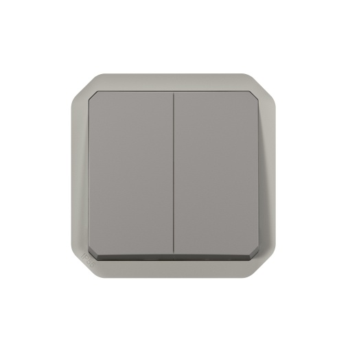 Plexo IP 55 componível - Comando multifunções duplas, Cinzento