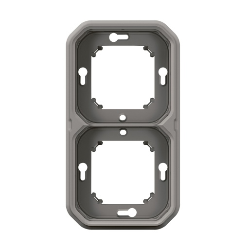 Plexo IP 55 componível - Quadro duplo para montagem de encastrar HV, Cinzento