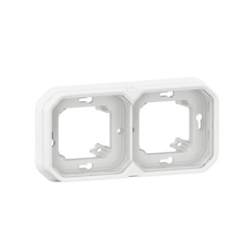 Plexo IP 55 componível - Quadro duplo para montagem de encastrar HV, Branco