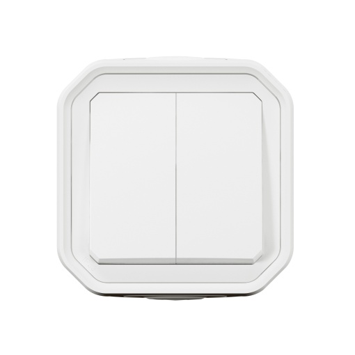 Plexo IP 55 monobloco saliente - Comando duplo multifunções, Branco