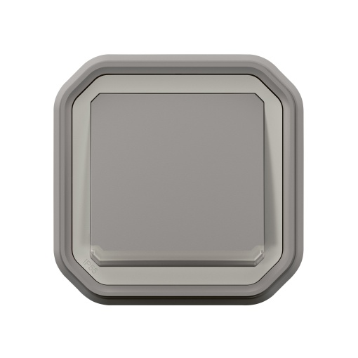 Plexo IP 55 monobloco encastrar - Botão simples luminoso NA, Cinzento