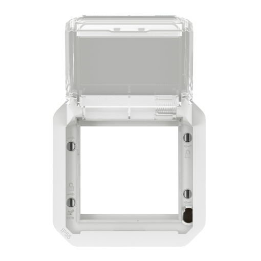Plexo IP 55 componível - Adaptador Mosaic com tampa transparente, Branco