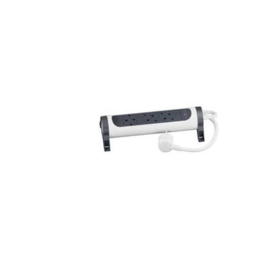 Bloco multitomadas 3 x 2PT c interruptor - cabo 3m - BrancoCinzento escuro