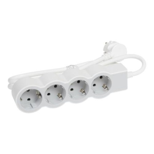 Bloco multitomadas 4 x 2PT - com cabo 1,5 m - BrancoCinzento escuro