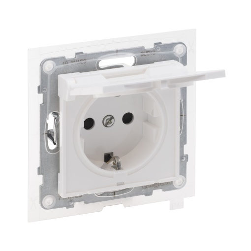Suno - Tomada 2PT tipo "sch", c tampa, IP 44, ligadores automáticos, Branco