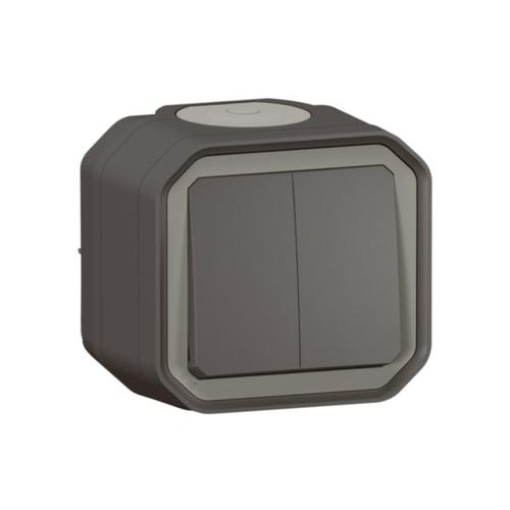 Plexo IP 55 monobloco saliente - Comando duplo multifunções, Antracite