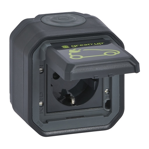 Plexo IP 55 - Tomada Green'Up Access p veículos elétricos, Saliente, Antracite
