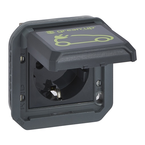 Plexo IP 55 - Tomada Green'Up Access p veículos elétricos, Encastrar, Antracite